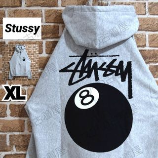 ステューシー(STUSSY)の《ステューシー》正規・新品タグ　8ボール　グレー　XL　フルジップパーカー(パーカー)