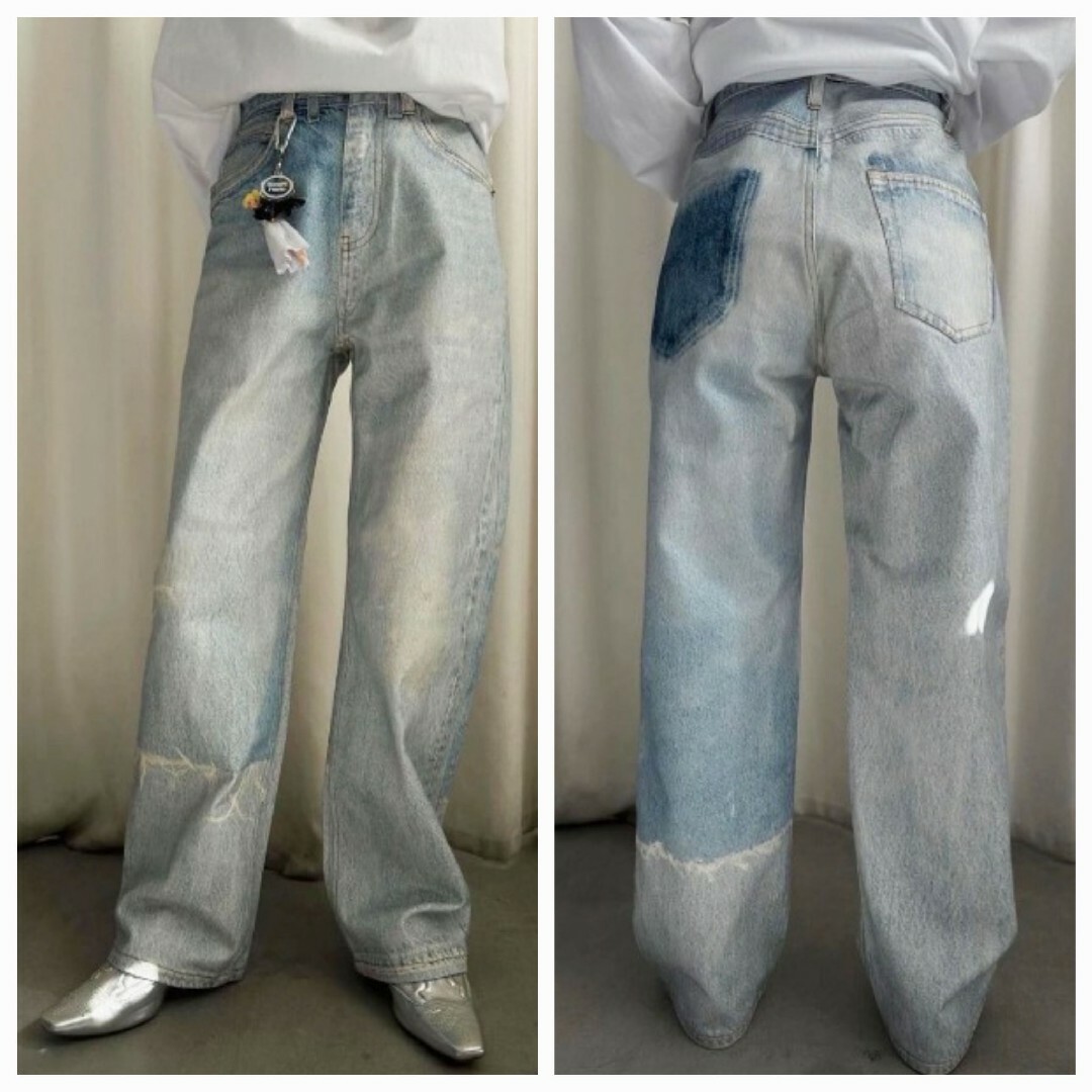 Ameri VINTAGE(アメリヴィンテージ)のAmeriVINTAGE TROMPE L′OEIL DENIM PANTS レディースのパンツ(デニム/ジーンズ)の商品写真