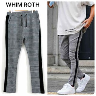 極美品✨WHIM ROTH グレンチェックラインパンツ スキニー 白黒 XL(その他)