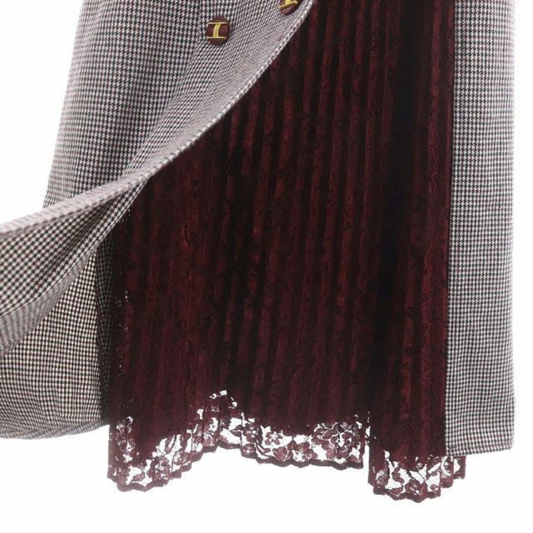 Lily Brown(リリーブラウン)のリリーブラウン 異素材切り替えスカート ロング フレア チェック レディースのスカート(ロングスカート)の商品写真
