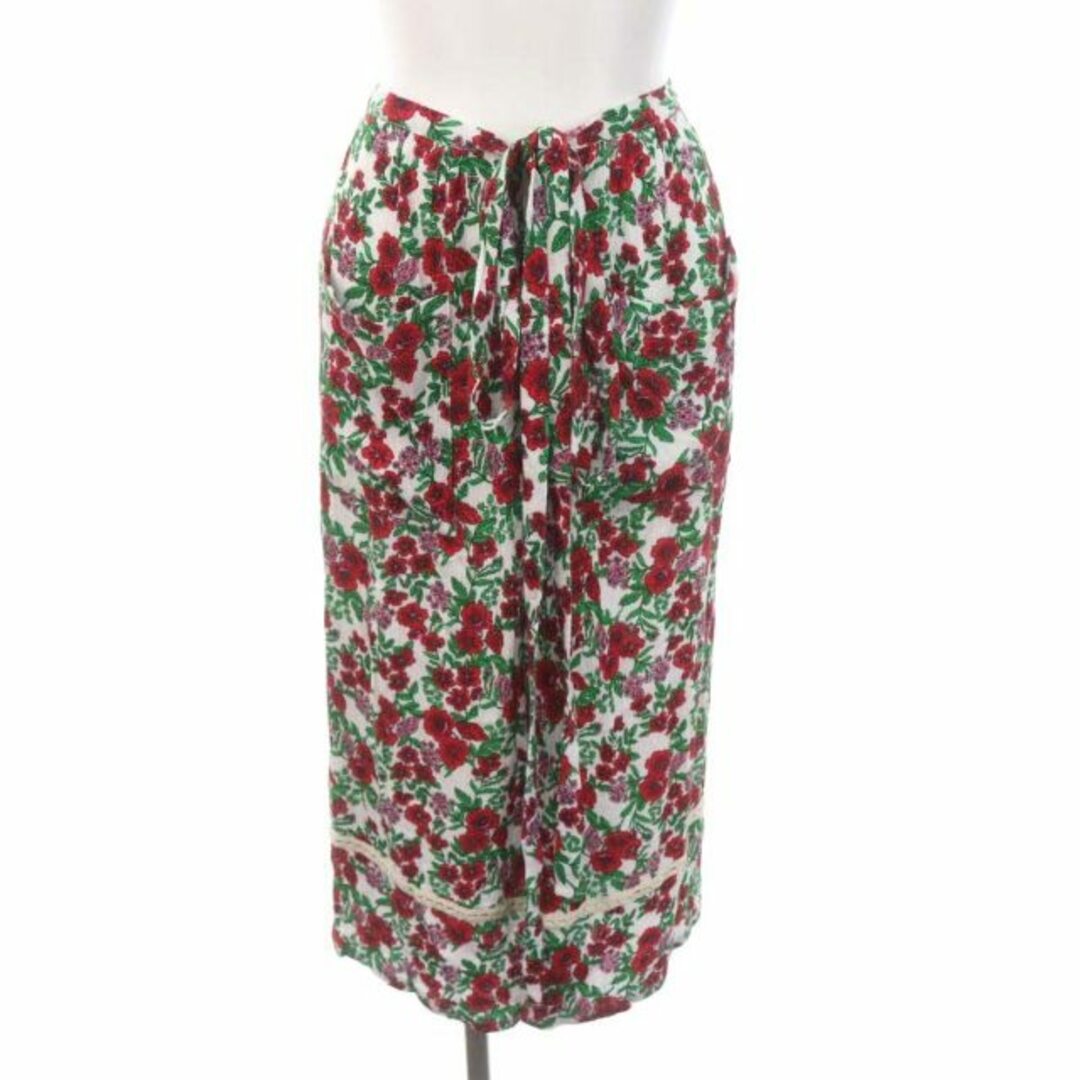 other(アザー)のチャリータ Charrita フラワープリントラップスカート ロング 赤 白 緑 レディースのスカート(ロングスカート)の商品写真