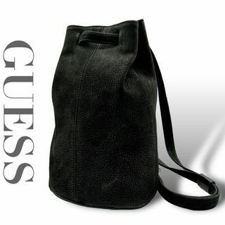 GUESS - O066【良品】Guess ゲス 巾着 ボディーバッグ リュックサック ブラック