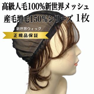 新商品❣️新世界メッシュ インナーキャップ ブラック 産毛増毛150％(ショートストレート)