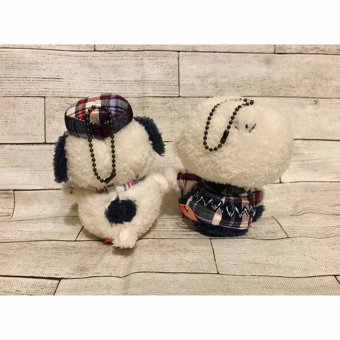 SNOOPY(スヌーピー)のスヌーピー オラフ&チャーリーブラウン ブルーベリーチェック マスコットセット エンタメ/ホビーのおもちゃ/ぬいぐるみ(キャラクターグッズ)の商品写真