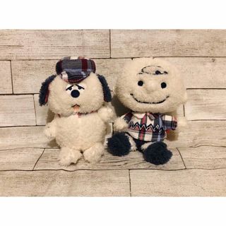 スヌーピー(SNOOPY)のスヌーピー オラフ&チャーリーブラウン ブルーベリーチェック マスコットセット(キャラクターグッズ)