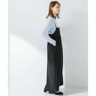 【ブラック】『UR TECH DRYLUXE』ギャザーワイドサロペット