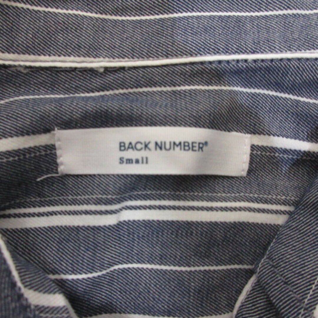 BACK NUMBER(バックナンバー)のバックナンバー BACK NUMBER ストライプ柄 七分袖 シャツ S ブルー メンズのトップス(シャツ)の商品写真