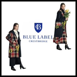 BLUE LABEL CRESTBRIDGE - 【状態良好】ブルーレーベルクレストブリッジ☆チェックリバーシブルコーディガン