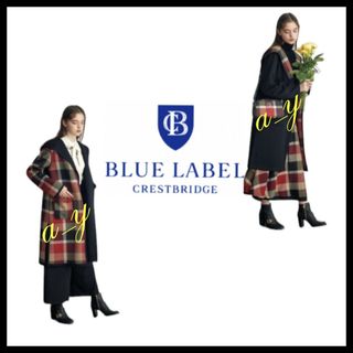 ブルーレーベルクレストブリッジ(BLUE LABEL CRESTBRIDGE)の【状態良好】ブルーレーベルクレストブリッジ☆チェックリバーシブルコーディガン(ロングコート)