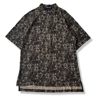 ポロラルフローレン(POLO RALPH LAUREN)の【90s】ポロゴルフ ラルフローレン リネン混 半袖ポロシャツ L 黒 総柄(ポロシャツ)