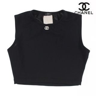 シャネル(CHANEL)のシャネル CHANEL ちび丈 ノースリーブ クロップド カットソー(カットソー(長袖/七分))