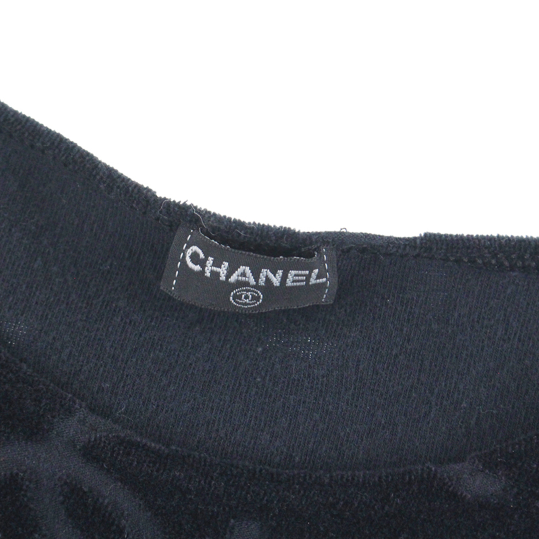 CHANEL - シャネル CHANEL クロップド丈 チビ丈 ベロア 半袖 CHANEL - シャネル CHANEL クロップド丈 チビ丈 ベロア 半袖