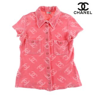 シャネル(CHANEL)のシャネル CHANEL ベロア ココマーク トップス  半袖シャツ(シャツ/ブラウス(半袖/袖なし))