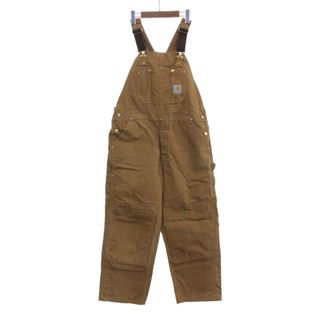 carhartt - 90年代 USA製 Carhartt カーハート ダック ダブルニー オーバーオール ワーク ブラウン (メンズ 40×29相当) 中古 古着 P9265