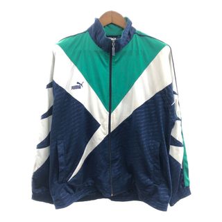 プーマ(PUMA)の【B品】 90年代 PUMA プーマ トラックジャケット アウター スポーツ ネイビー (メンズ L) 中古 古着 P9278(その他)