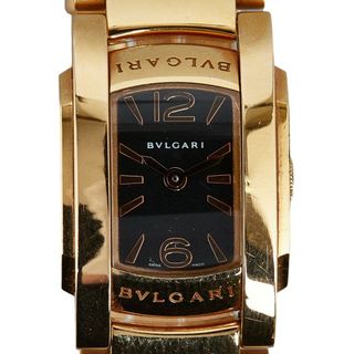 ブルガリ(BVLGARI)のブルガリ アショーマD 金無垢 腕時計 AAP26G クオーツ ブラック文字盤 K18 ゴールド レディース BVLGARI 【222-42431】(腕時計)