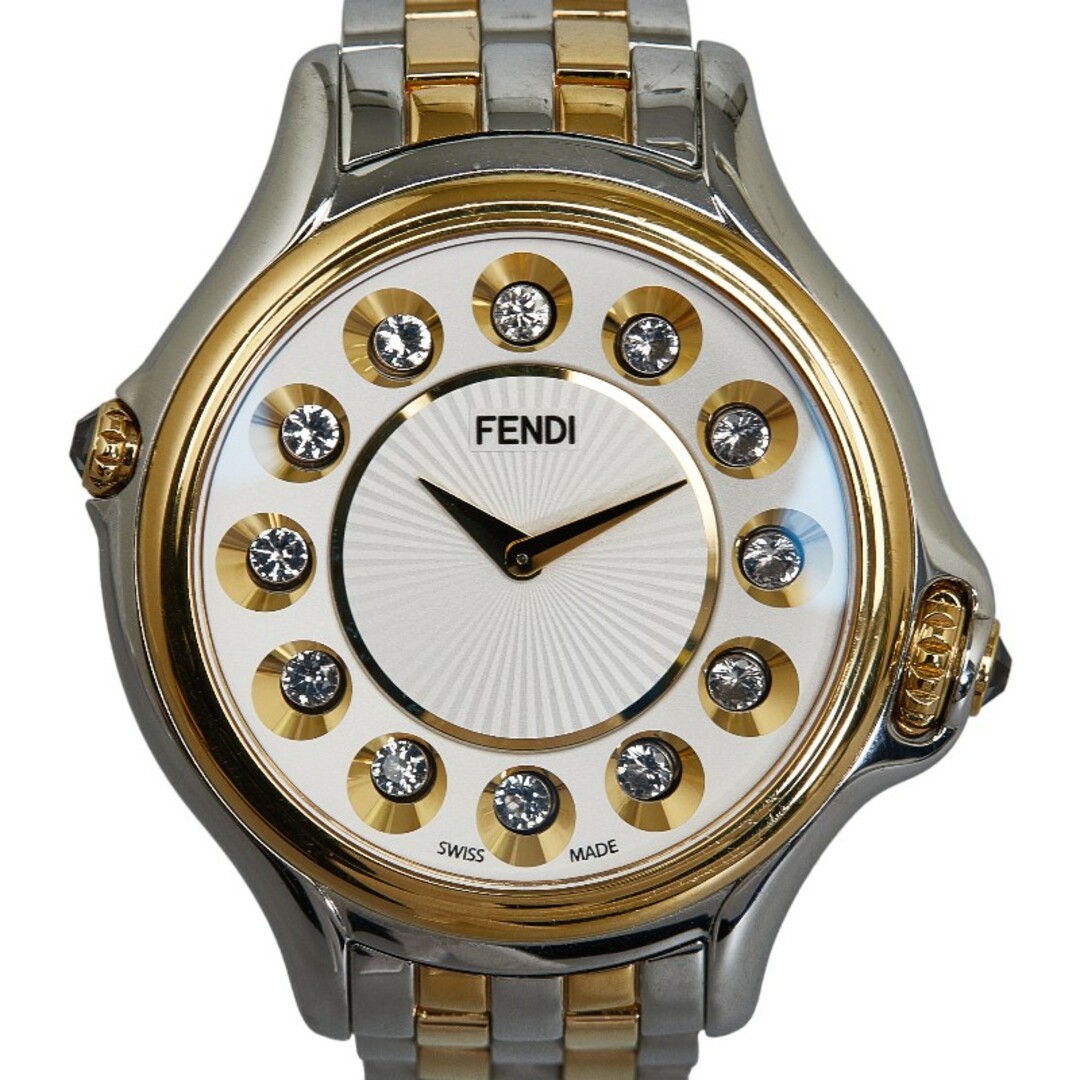 FENDI(フェンディ)の美品 フェンディ クレイジー カラット 1Pダイヤモンド 腕時計 10500L クオーツ ホワイト文字盤 ステンレススチール メンズ FENDI 【222-42441】 メンズの時計(腕時計(アナログ))の商品写真