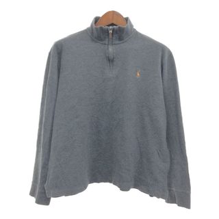 ポロラルフローレン(POLO RALPH LAUREN)のPolo by Ralph Lauren ポロ ラルフローレン ハーフジップ ドライバーズニット セーター トップス グレー (メンズ L) 中古 古着 P9453(Tシャツ/カットソー(七分/長袖))