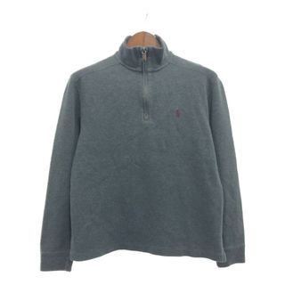 ポロラルフローレン(POLO RALPH LAUREN)のPolo by Ralph Lauren ポロ ラルフローレン ハーフジップ ドライバーズニット セーター グレー (メンズ S) 中古 古着 P9454(Tシャツ/カットソー(七分/長袖))