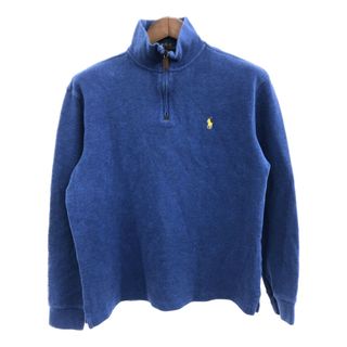 ポロラルフローレン(POLO RALPH LAUREN)のPolo by Ralph Lauren ポロ ラルフローレン ハーフジップ ドライバーズニット セーター トップス ブルー (メンズ M) 中古 古着 P9461(Tシャツ/カットソー(七分/長袖))