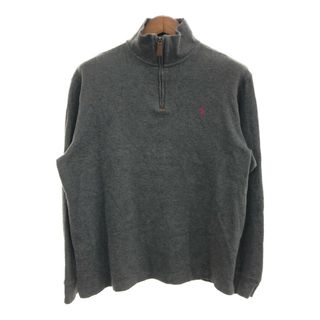 ポロラルフローレン(POLO RALPH LAUREN)のPolo by Ralph Lauren ポロ ラルフローレン ハーフジップ ドライバーズニット トップス グレー (メンズ L) 中古 古着 P9465(Tシャツ/カットソー(七分/長袖))