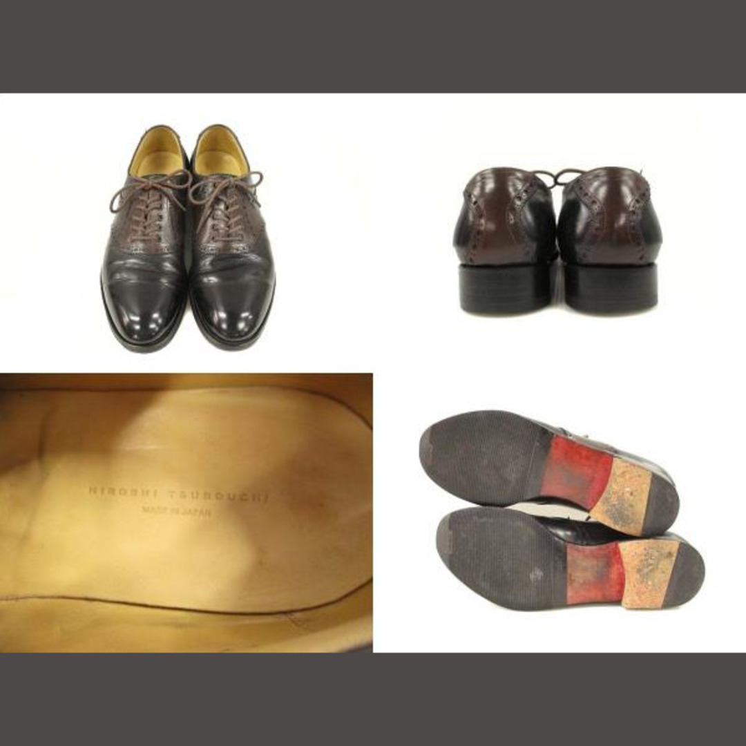 ヒロシ ツボウチ サドルシューズ レザーシューズ ブラック ブラウン 6.5 メンズの靴/シューズ(ドレス/ビジネス)の商品写真