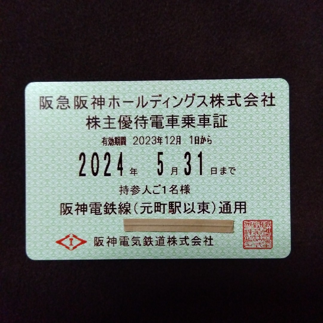 匿名配送 阪神電鉄 株主優待電車乗車証 チケットの乗車券/交通券(鉄道乗車券)の商品写真