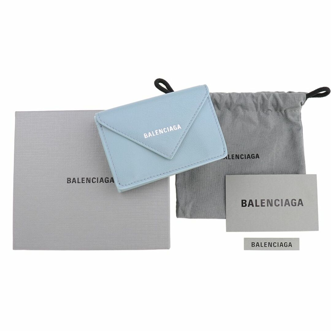 Balenciaga(バレンシアガ)のバレンシアガ 三つ折り財布 スモーキーブルー ミニペーパーウォレット ミニ財布 レディースのファッション小物(財布)の商品写真