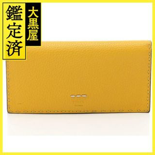 フェンディ(FENDI)のFENDI　セレリアZIP長財布　イエロー　レザー　【437】(財布)