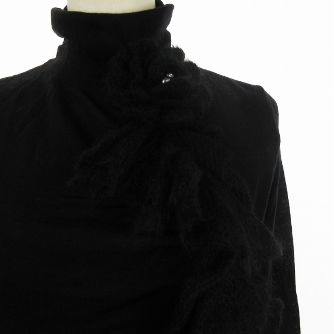 leilian(レリアン)のレリアン タグ付き ニット セーター ハイネック 長袖 ウール 黒 9 レディースのトップス(ニット/セーター)の商品写真