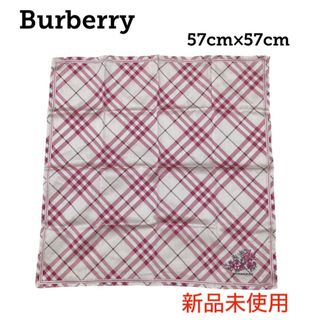 バーバリー(BURBERRY)のバーバリー ピンク チェック コットン ハンカチ スカーフ チャーム(ハンカチ)