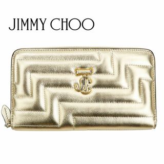 ジミーチュウ(JIMMY CHOO)のジミーチュウ 長財布 ピッパ ゴールド ラウンドファスナー レザー 本革 ロゴ(財布)