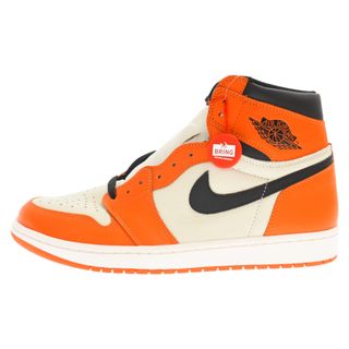 ナイキ(NIKE)のNIKE ナイキ AIR JORDAN1 RETRO HIGH REVERSE SHATTERED BACKBORD エアジョーダン1 シャッタードバックボード ハイカットスニーカー オレンジ/ホワイト US12 555088-113(スニーカー)