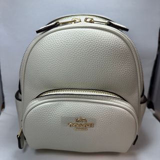 コーチ(COACH)の【現品のみ！新品】コーチ　ミニリュック　ホワイト　無地　レザー(リュック/バックパック)