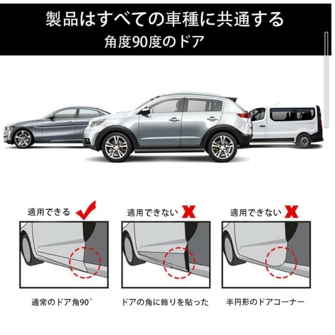 ドアコーナープロテクター 自動車/バイクの自動車(車外アクセサリ)の商品写真