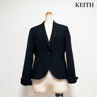 キース(KEITH)のKEITH ツイードジャケット 黒 ラメ 仕事 セレモニー 入学式 卒業式(テーラードジャケット)