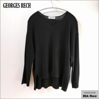 ジョルジュレッシュ(GEORGES RECH)のGEORGES RECH レディース 長袖 トップス ドロップショルダー 黒 L(カットソー(長袖/七分))