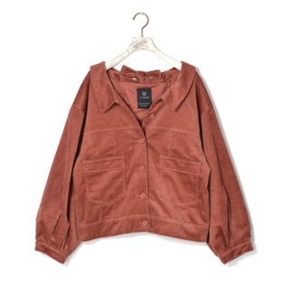 【wcloset】後ろレースUPコーデュロイジャケット ピンク