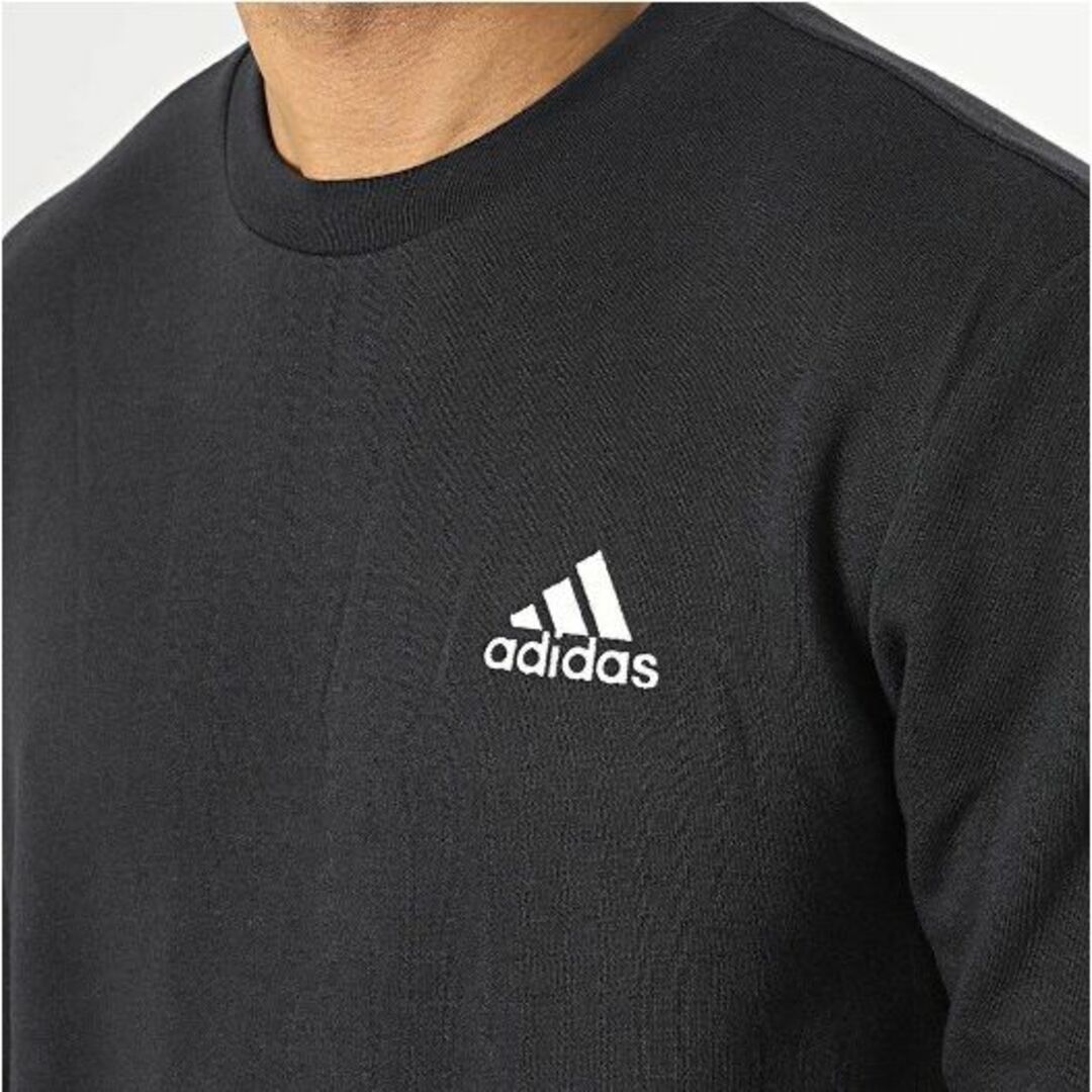 adidas(アディダス)の【新品】アディダス 暖かい 裏フリース 長袖 スウェット トレーナー 黒 M メンズのトップス(スウェット)の商品写真