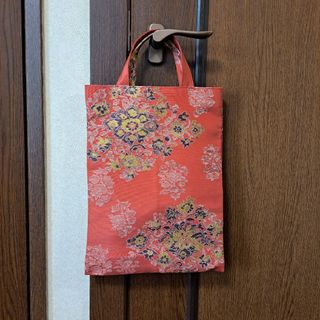 ★着物リメイク/ハンドメイド/帯リメイク/紬、大島紬/トートバック/サブバッグ★(トートバッグ)