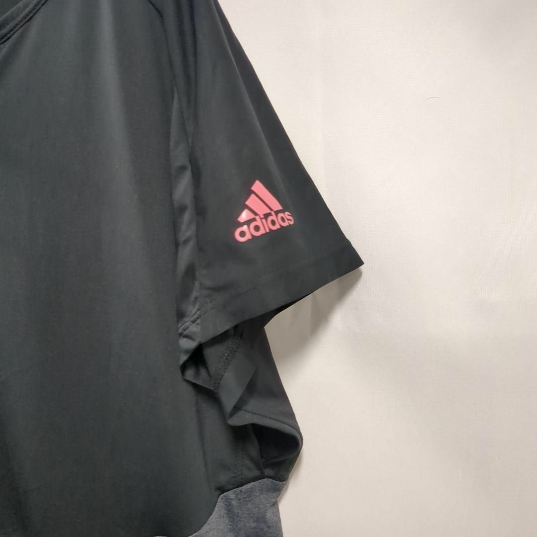 adidas(アディダス)のadidasスポーツウェア　ランニング　筋トレ　黒グレーレディースL 22 レディースのトップス(Tシャツ(半袖/袖なし))の商品写真