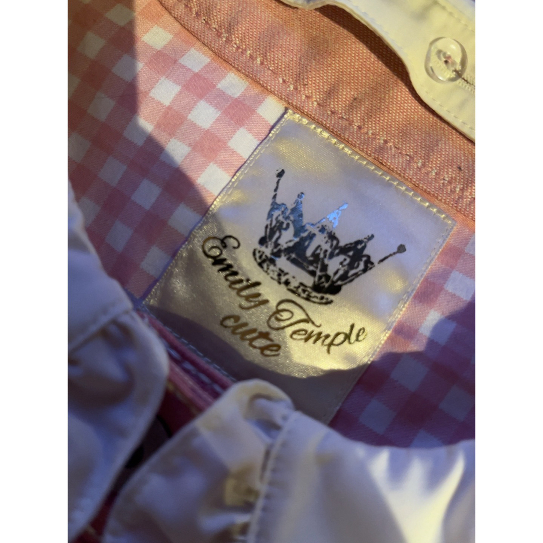 Emily Temple cute(エミリーテンプルキュート)のエミリーテンプルキュート 衿付きデニムジャケット ピンク　2023ss 春 レディースのジャケット/アウター(Gジャン/デニムジャケット)の商品写真