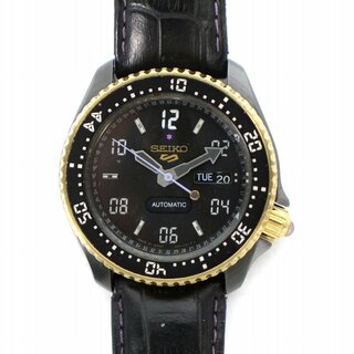 セイコー(SEIKO)のSEIKO5 SPORT JOJOコラボ 腕時計 自動巻き デイト 黒(腕時計)