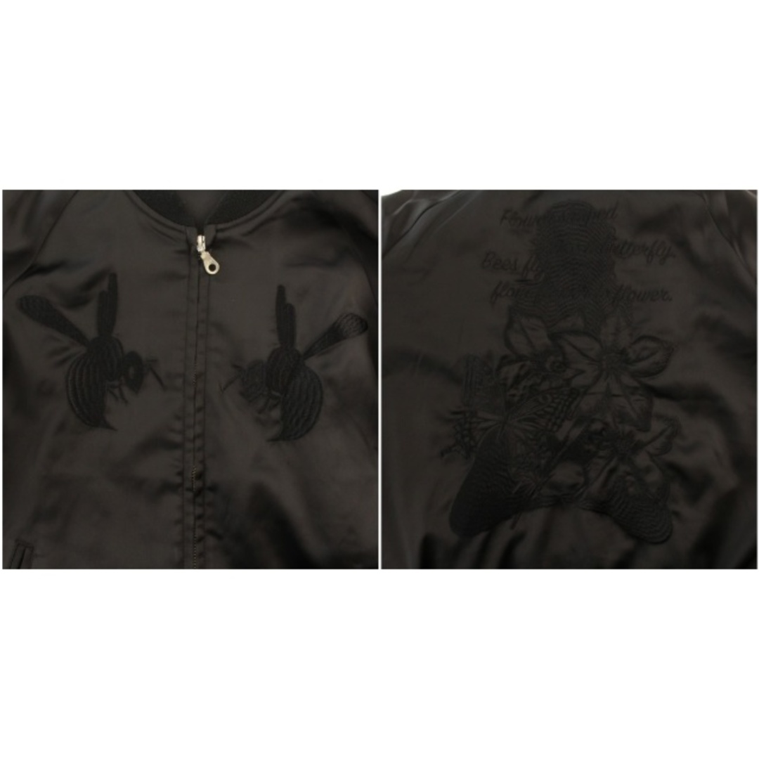 AZUL by moussy(アズールバイマウジー)のAZUL by moussy ジャケット ブルゾン ジップアップ 蜂刺繍 S 黒 メンズのジャケット/アウター(ブルゾン)の商品写真