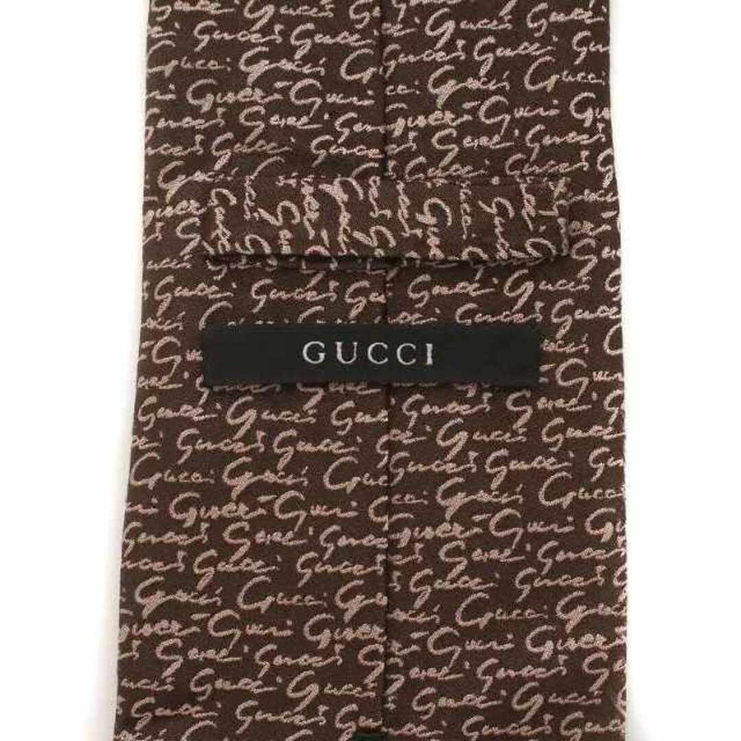 Gucci(グッチ)のグッチ GUCCI ネクタイ レギュラータイ 総柄 絹 シルク 茶 ブラウン メンズのファッション小物(ネクタイ)の商品写真