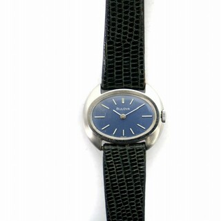 ブローバ(Bulova)のブローバ ヴィンテージ N3 腕時計 手巻き 青文字盤 レザーベルト SS(腕時計)