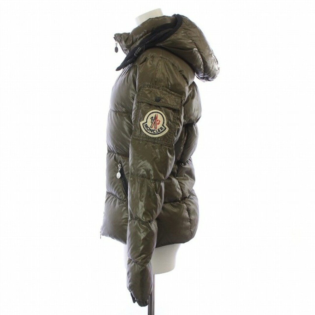 MONCLER(モンクレール)のモンクレール BADIA ダウンジャケット デカワッペン 0 S カーキ レディースのジャケット/アウター(ダウンジャケット)の商品写真