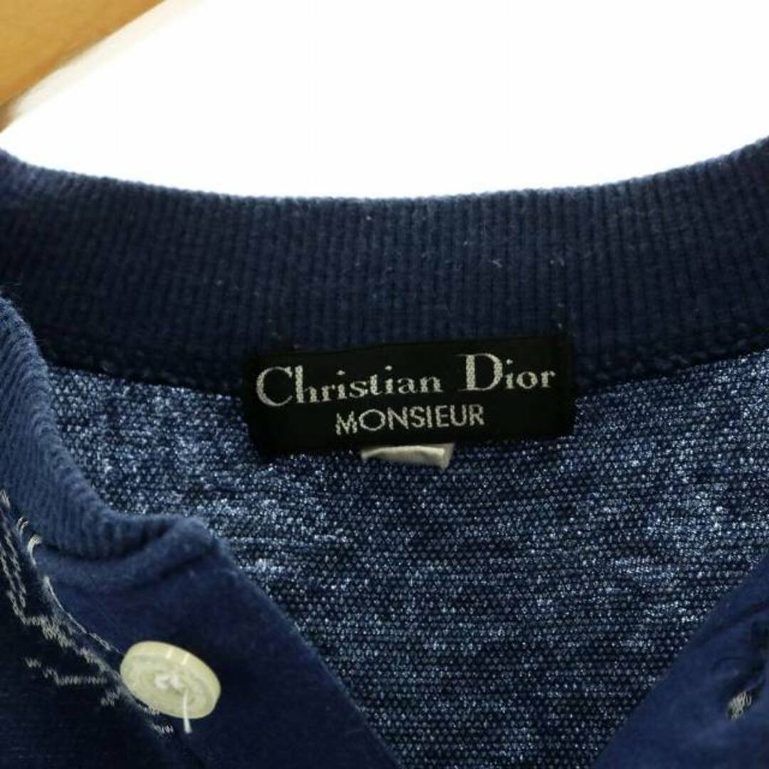 Christian Dior(クリスチャンディオール)のクリスチャンディオール ヴィンテージ カットソー ニット ヨット柄 総柄 M 紺 メンズのトップス(ニット/セーター)の商品写真