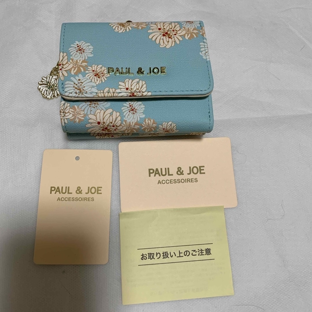 PAUL & JOE(ポールアンドジョー)のPAUL＆JOE クリザンテーム　ブルー　三つ折り財布 レディースのファッション小物(財布)の商品写真