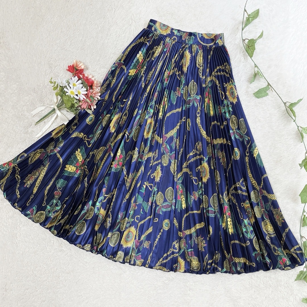 Grimoire(グリモワール)のヴィンテージ ✽ スカーフ柄プリーツスカート ✽ レディースのスカート(ロングスカート)の商品写真
